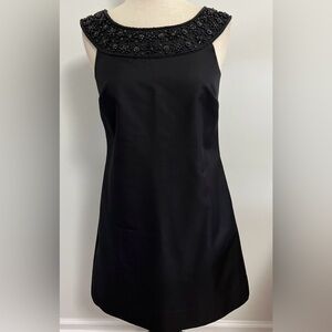 Shoshanna Beaded Neckline Sleeveless Dress